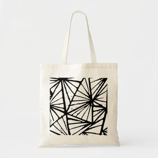 Abstracte driehoeken Lino Print Canvas tas (Voorkant)