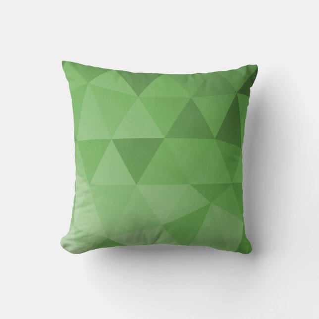 Abstracte driehoeken naadloos patroon - groen kussen (Voorkant)