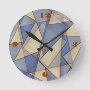Abstracte driehoekige wandklok ronde klok