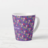 Abstracte driehoekspatroon, lavender latte mok (Rechterhoek)