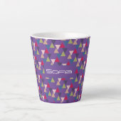 Abstracte driehoekspatroon, lavender latte mok (Voorkant)