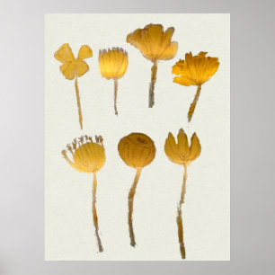 Abstracte Droge Bloemen Collectie Poster