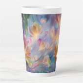 Abstracte dromerige bloementuin latte mok (Voorkant)