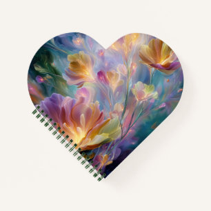 Abstracte dromerige bloementuin notitieboek