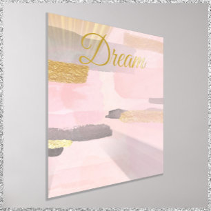 Abstracte droom Roze en Goud Folie Afdrukken