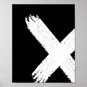 Abstracte druk 1 penseel - omgekeerd poster