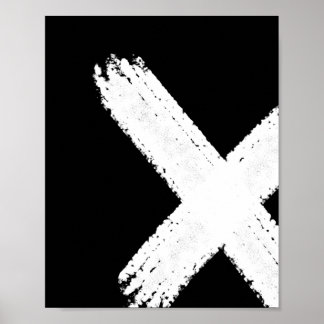 Abstracte druk 1 penseel - omgekeerd poster