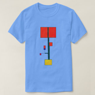 Abstracte druk op nieuwe Mondriaanse stijl T-shirt