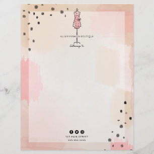 Abstracte drukkracht Mode Boutique Retail Briefhoofd