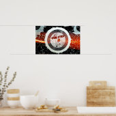 Abstracte Dubstep-luidsprekerstroom Poster (Keuken)