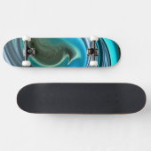 Abstracte duif in Aqua Skateboard (Horizontaal)
