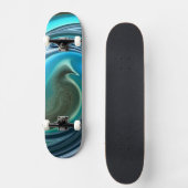 Abstracte duif in Aqua Skateboard (Voorkant)