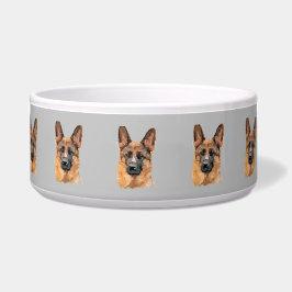 Abstracte Duitse Shepard Keramische Pet Bowl Voerbakje