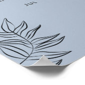 Abstracte Dusty BLUE Blush PINK Weddenschap Budget Poster (Hoek)