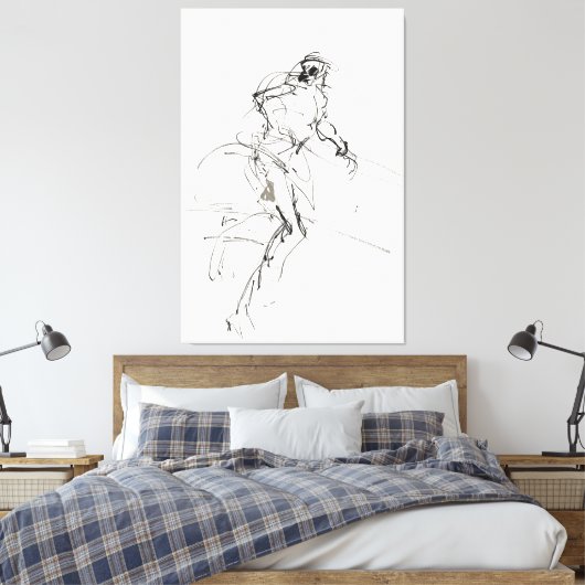 Abstracte Dynamic Figure Sketch - Canvas Afdruk (Insitu (Slaapkamer))