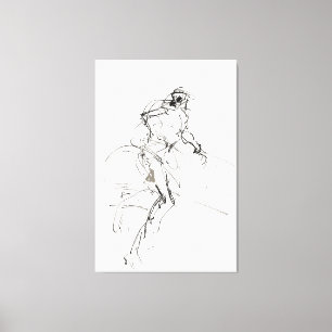 Abstracte Dynamic Figure Sketch - Canvas Afdruk