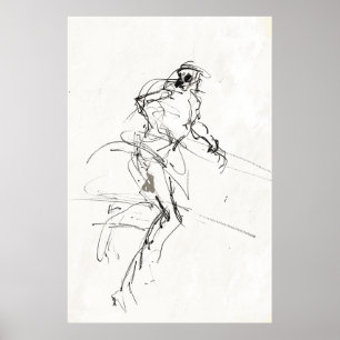 Abstracte Dynamic Figure Sketch - Poster