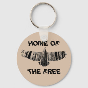 Abstracte Eagle Tree Silhouettes Home of the Free Sleutelhanger