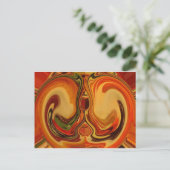 Abstracte Earth Tone Swirl Art Print Briefkaart (Staand voorkant)