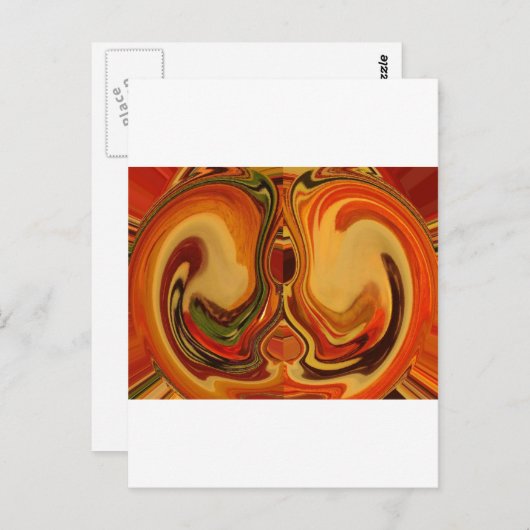 Abstracte Earth Tone Swirl Art Print Briefkaart (Voorkant / Achterkant)
