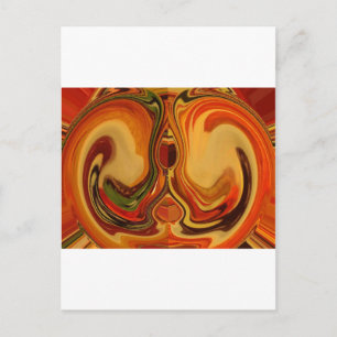 Abstracte Earth Tone Swirl Art Print Briefkaart