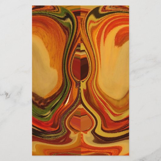 Abstracte Earth Tone Swirl Art Print Briefpapier (Voorkant)