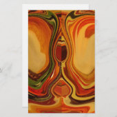 Abstracte Earth Tone Swirl Art Print Briefpapier (Voorkant / Achterkant)