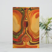 Abstracte Earth Tone Swirl Art Print Briefpapier (Staand voorkant)