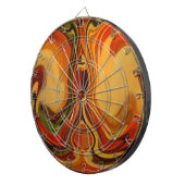 Abstracte Earth Tone Swirl Art Print Dartbord (Voorkant Rechts)