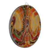 Abstracte Earth Tone Swirl Art Print Dartbord (Voorkant Links)