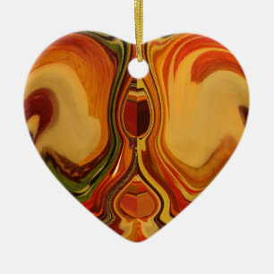 Abstracte Earth Tone Swirl Art Print Keramisch Ornament