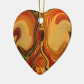 Abstracte Earth Tone Swirl Art Print Keramisch Ornament (Links)