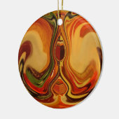 Abstracte Earth Tone Swirl Art Print Keramisch Ornament (Links)