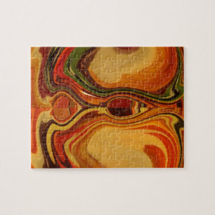 Abstracte Earth Tone Swirl Art Print Legpuzzel