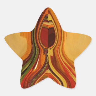 Abstracte Earth Tone Swirl Art Print Ster Sticker