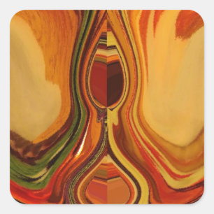 Abstracte Earth Tone Swirl Art Print Vierkante Sticker
