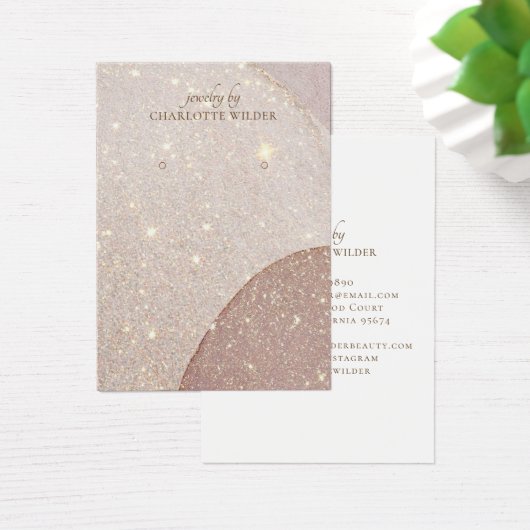 Abstracte Earth Tones Glitter Earring Display Kaar Visitekaartje (Bureau)