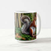 Abstracte eekhoorn met Pinecones Koffiemok (Voorkant rechts)