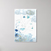 Abstracte één lijn drie gezicht kunst met Ice eyes Canvas Afdruk (Voorkant)