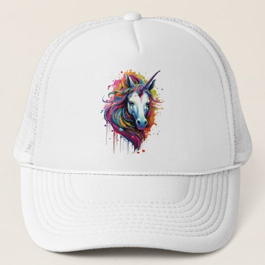 Abstracte Eenhoorn Splash Trucker Pet (Voorkant)