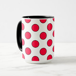 Abstracte eenvoudige stijlvolle rode witte polka s mok