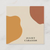 Abstracte Eenvoudige Terracotta Rustic Boho Vierkante Visitekaartje (Voorkant)