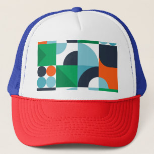 Abstracte eenvoudige vormen trucker pet