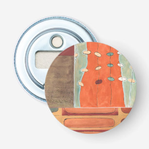 Abstracte eierparade door Erica J Vess Button Flesopener