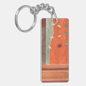 Abstracte eierparade door Erica J Vess Sleutelhanger (Voorkant Links)