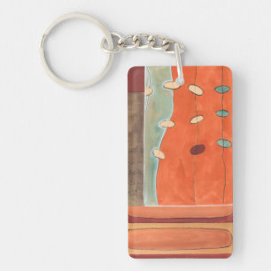 Abstracte eierparade door Erica J Vess Sleutelhanger