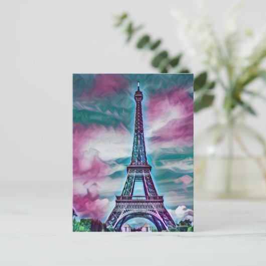 Abstracte Eiffeltoren Briefkaart (Staand voorkant)