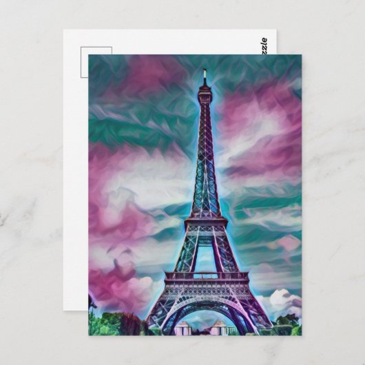 Abstracte Eiffeltoren Briefkaart (Voorkant / Achterkant)