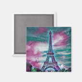 Abstracte Eiffeltoren Magneet (Voorkant / Achterkant)