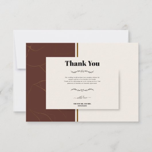 Abstracte Elegance Gouden Lijst Bedankkaart (Voorkant)